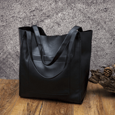 Retro Large Capacity Waxy Leather Tote Bag - Shah S. Sahota